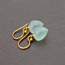 Blue Gemstone Earrings , Chalcedony Earrings ,Gemstone Earrings , Tear Drop Earrings , Fine Jewelry , Wedding Jewelry , Amy Fine Design