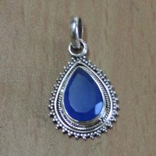 Blue Onyx Pendant,Sterling Silver,Genuine Pendant,Sterling Silver Pendant - Handmade pendant jewelry,Silver Gemstone Pendant,Silver Necklace