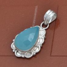 Chalcedony Gemstone silver pendants handmade fine pendants