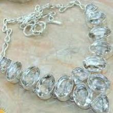 Crystal Gemstone Silver Necklace