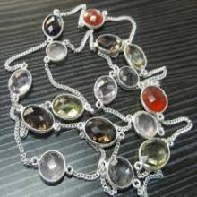 Designer silver Bezel Necklace