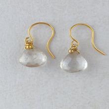 Gemstone Earrings. Gemstone Drops. Moss Quartz and 12 Carat Gold Filled earrings. Dangle and Drop. Dainty and minimalist.