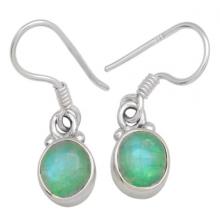 Green Moon Stone Gemstone Earrings Solid 925 Sterling Silver Jewelry