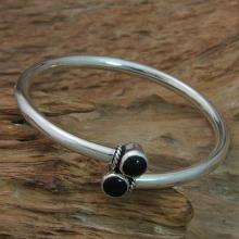 Handmade Onyx Cabochon Bangle Bracelet