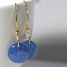 Kyanite Drop Earrings. Blue Gemstone Earrings. Blue Kyanite Gold Filled Earrings