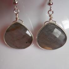 Laboradite and sterling silver drop earrings