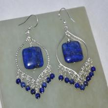 Lapis Earrings, Silver Earrings, Dangle Earrings, Chandelier Earrings, Sterling Silver, Gemstone Earrings, Fashion Jewelry