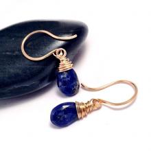 Lapis Lazuli Drop Earrings Gold Filled Earrings Cobalt Blue Gemstone Earrings  Royal Blue Earrings Earrings UK