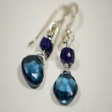 London Blue Topaz Earrings Natural Sapphire Sterling silver Jewelry Birthstone Gemstone Earrings