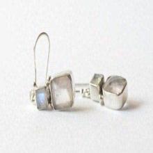 Moonstone Earrings - Rose Quartz Earrings - Silver Jewelry - Fine Earrings - Unique Earrings - Fine Jewelry - Silver Earrings - Multistone