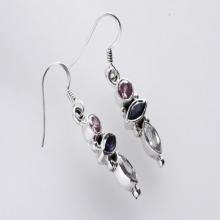 Multi Stone Earring, 925 Sterling Silver Earring Handmade Gemstone Jewelry