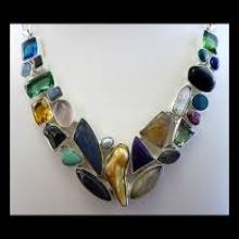 Multi Stone Silver Necklace