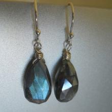 Mystic Blue Flash Labradorite Earrings, In the Mist Earrings, Mystic Labradorite, Gemstone Earrings, Very different