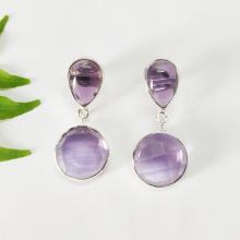 NATURAL PURPLE AMETHYST Gemstone Earrings - Birthstone Earrings - Fashion Beach Earrings - Handmade Earrings - Drop Earrings