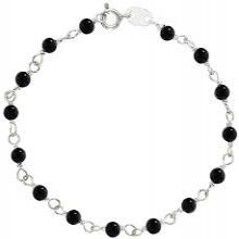 Natural Black Onyx Gemstone Bead Necklace