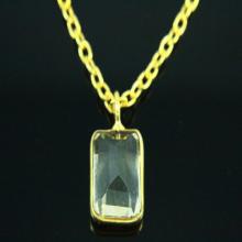 Natural Citrine Necklace, Citrine Pendant, Gemstone Necklace, 18K Gold Plated, Gold Necklace, Gemstone Jewelry