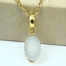 Natural Druzy Necklace, Druzy Pendant, Gemstone Necklace, Druzy Jewelry, 14K Gold Plated, Gold Necklace, Gemstone Jewelry