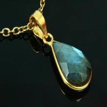 Natural Labradorite Necklace, Labradorite Pendant, Gemstone Necklace, Labradorite Jewelry,  Gold Plated, Gold Necklace, Gemstone Jewelry