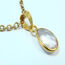 Natural Rose Quartz Necklace, Rose Quartz Pendant, Gemstone Necklace, Rose Quartz Jewelry, 14K Gold Plated, Gold Necklace, Gemstone Jewelry