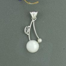 Natural White Quartz, Pearl & Crystal Gemstone Pendant, Bezel Handmade Pendant, Solid Sterling Silver Jewelry, Fine Gift Jewelry