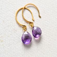 Passiflora Earrings - amethyst earrings, purple amethyst gemstone earrings, amethyst drop earrings, amethyst february birthstone