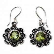 Peridot floral earrings, 'Bright Blossom'