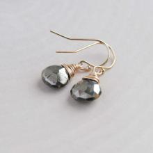 Pyrite Earrings - Pyrite Drop Earrings - Pyrite Jewelry