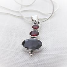 Radiant Red Garnet Gemstone Pendant Necklace