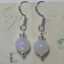 Rainbow Moonstone Earrings, 925 Sterling Silver Hooks, Gemstone Earrings, Wiccan Earrings