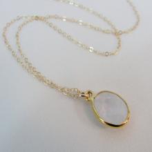 Rainbow Moonstone Gold Necklace, Gold Moonstone Bezel, Moonstone Pendant, Moonstone Gemstone Jewelry, Bride Necklace, Wedding Jewelry