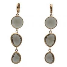 Rose Gold Plated Sterling Silver Bezel Set earrings