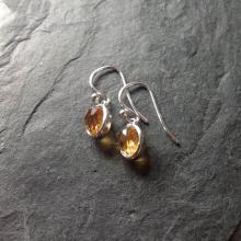 Rose cut gemstone drop earrings with citrine.