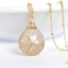 Rutilated Quartz Necklace Rutile 14k Gold Filled Rustic Simple Gemstone Jewelry Modern Petite Necklace Dainty