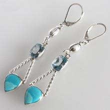 Sleeping Beauty Arizona Turquoise Earring, Pretty Jewelry Solid Sterling Silver Gemstone