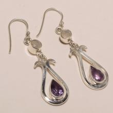 Sterling Silver Amethyst Rainbow Earring 6.23