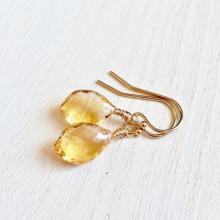 Stunning Citrine Briolette Earrings, Gemstone Earrings with 14K Gold Fill, Micro Faceted Gemstones, Citrine Earrings, Dangle