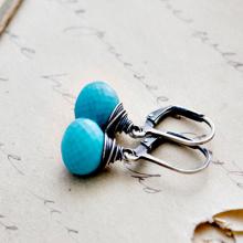 Turquoise Earrings, Dangle Earrings, Turquoise Jewelry, Drop Earrings, Wire Wrapped, December Birthstone, Gemstone Earrings