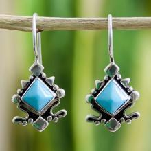 Turquoise drop earrings, 'Sky Eye'