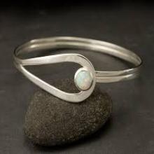 925 sterling silver gemstone handmade bangle