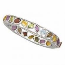 925 sterling silver gemstone handmade bangle