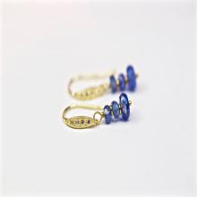 kyanite stack earrings Blue gemstone earrings finest quality kyanite  24kg vermeil and pave CZ gifts for her kyanite earrings