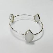 three stone stylish  925 silver bangle