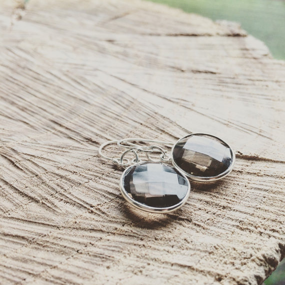 terling Silver Black Onyx Gemstone Earrings - Everyday Wear